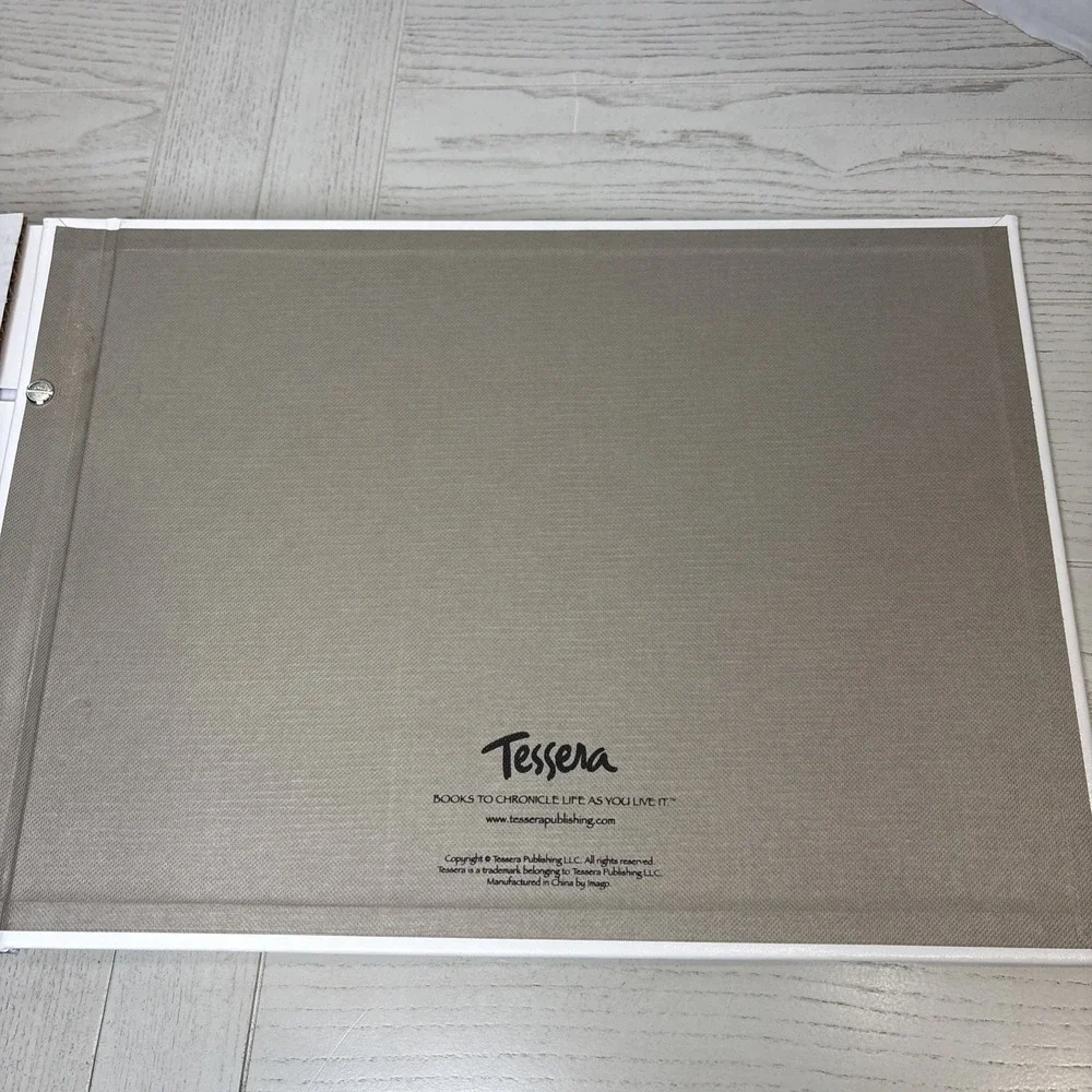 Tessera Publishing Our Wedding Memory Book White Silk Silver Bow‎ Keepsake Album